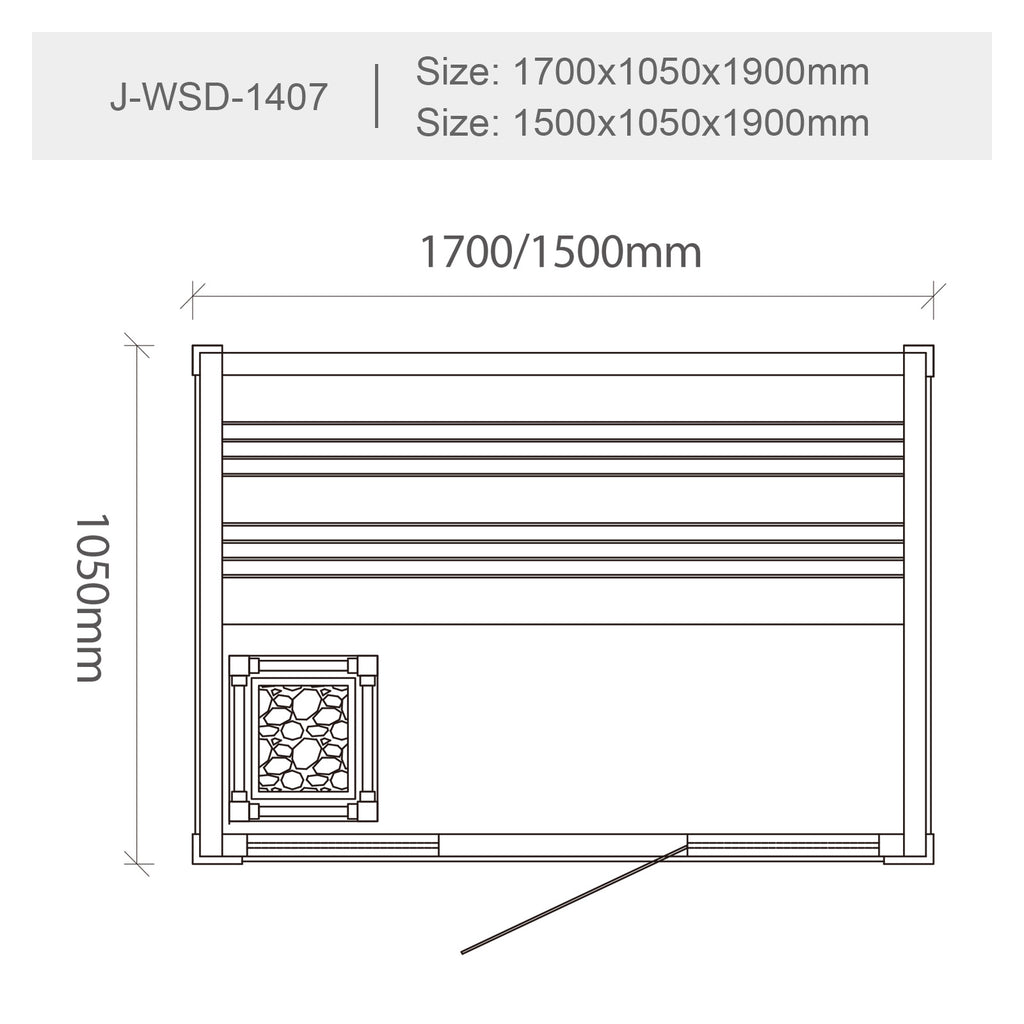 屋内サウナ | 2人用 石壁 コンパクト | J-WSD-1407 | Bluetoothスピーカー搭載 | 自宅サウナ