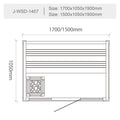 屋内サウナ | 2人用 石壁 コンパクト | J-WSD-1407 | Bluetoothスピーカー搭載 | 自宅サウナ