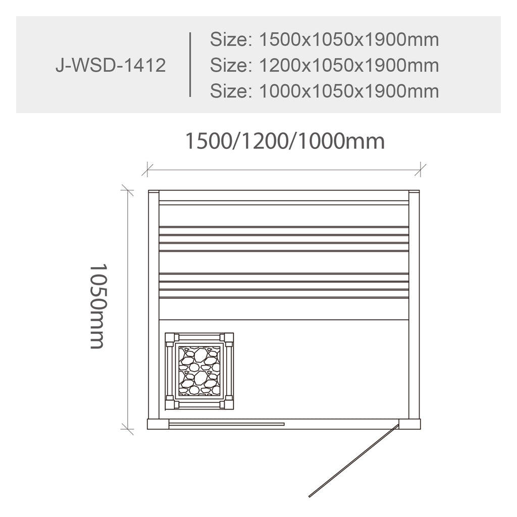 屋内サウナ | 1-3人用 コンパクト | J-WSD-1412 | Bluetoothスピーカー搭載 | 自宅サウナ