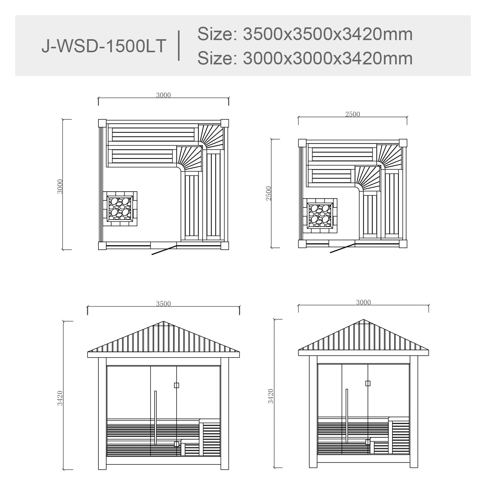 サウナビルダー 屋内サウナ | 4-6人用 | J-WSD-1501 | Bluetoothスピーカー搭載