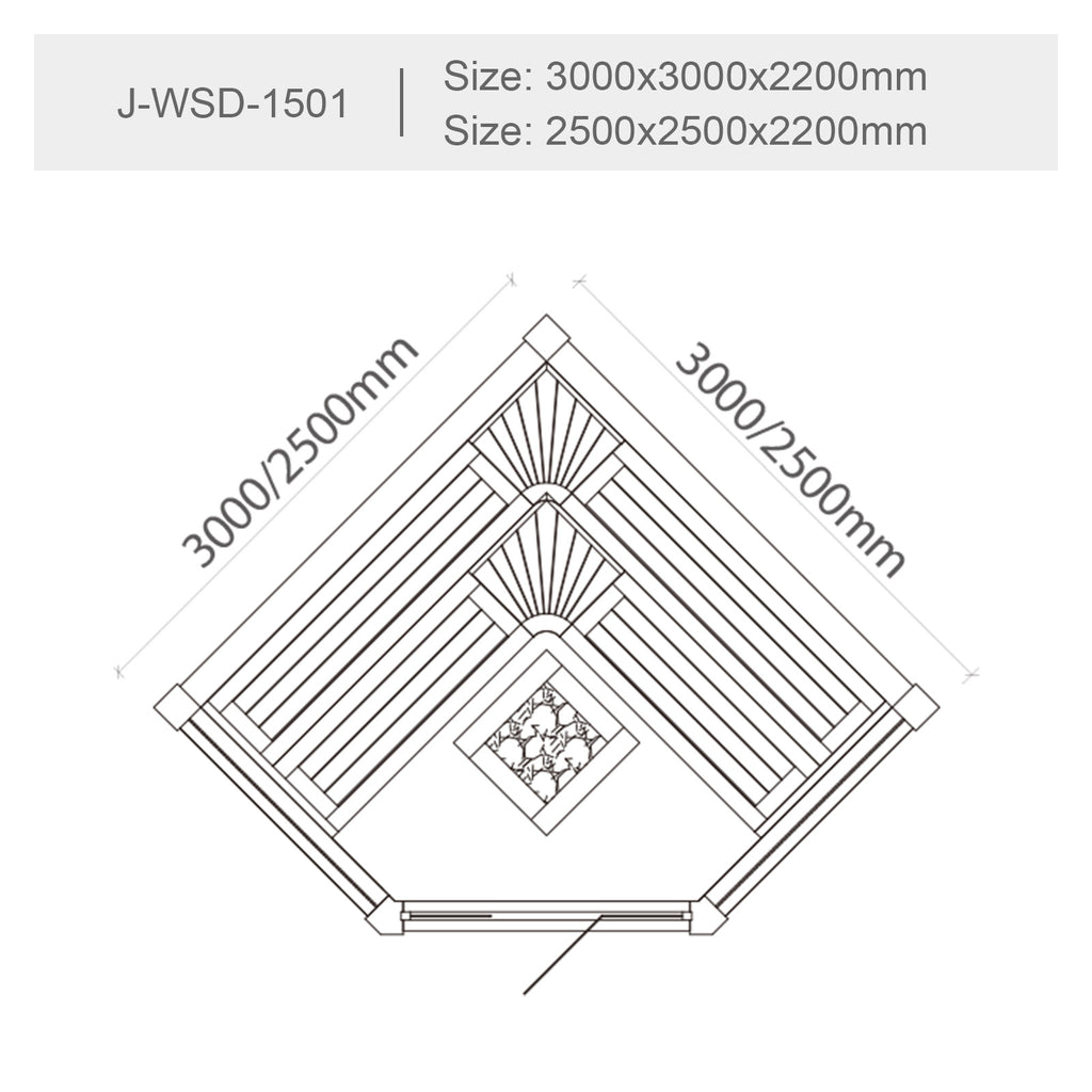 屋内サウナ | 4-6人用 | J-WSD-1501 | Bluetoothスピーカー搭載 | 自宅サウナ | 業務用サウナ