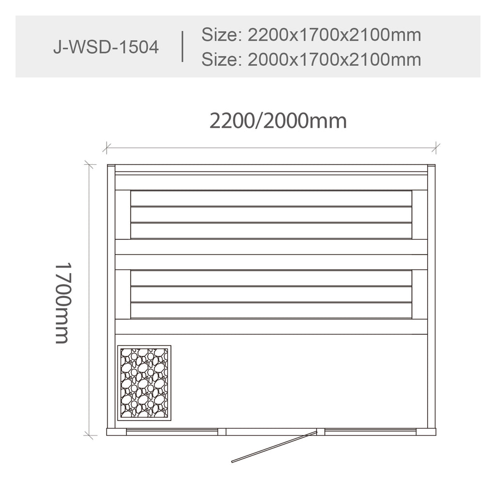 屋内サウナ | 3-4人用 2段ベンチ | J-WSD-1504 | Bluetoothスピーカー搭載 | 自宅サウナ