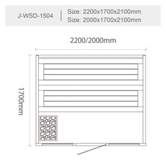 屋内サウナ | 3-4人用 | J-WSD-1504 | Bluetoothスピーカー搭載 | 自宅サウナ