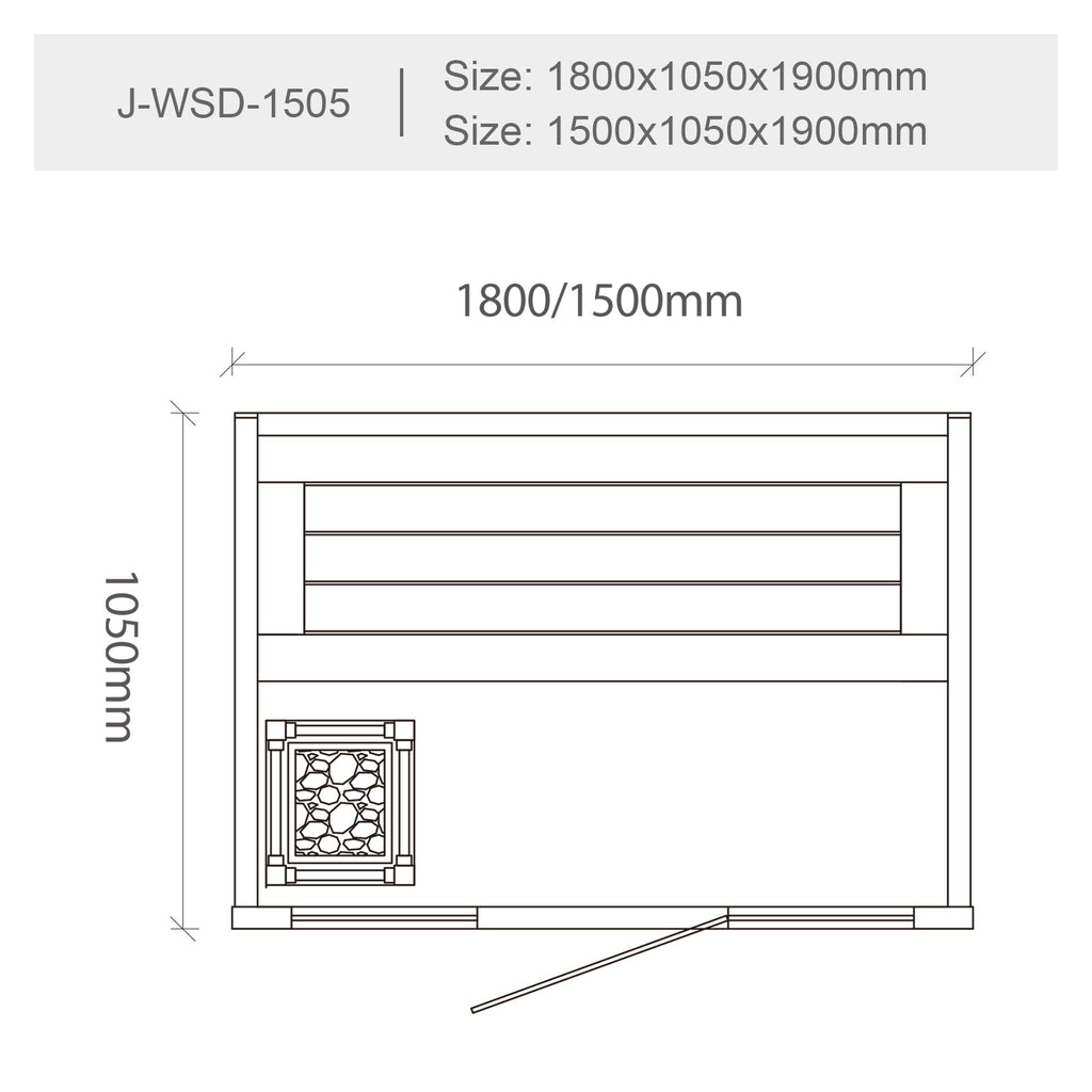 屋内サウナ | 2-3人用 コンパクト | J-WSD-1505 | Bluetoothスピーカー搭載 | 自宅サウナ