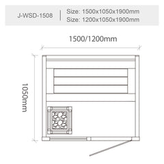 屋内サウナ | 1-2人用 | J-WSD-1508 | Bluetoothスピーカー搭載 | 自宅サウナ