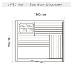 屋内サウナ | 2-3人用 | J-WSD-1709 | Bluetoothスピーカー搭載 | 自宅サウナ