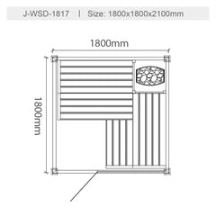 屋内サウナ | 4人用 | J-WSD-1817 | Bluetoothスピーカー搭載 | 自宅サウナ