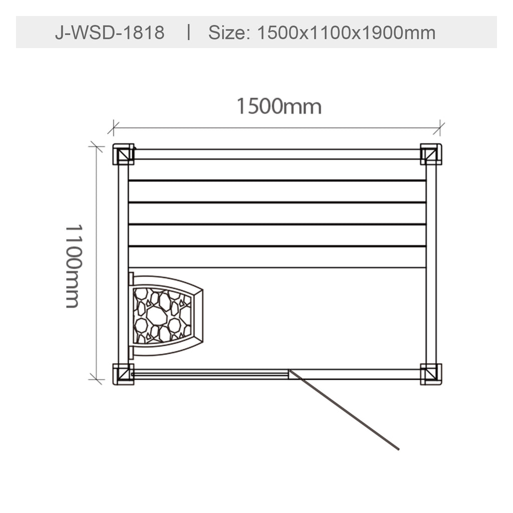 屋内サウナ | 2人用 | J-WSD-1818 | Bluetoothスピーカー搭載 | 自宅サウナ