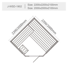 屋内サウナ | 3人用 | J-WSD-1902 | コーナータイプ | Bluetoothスピーカー搭載 | 自宅サウナ