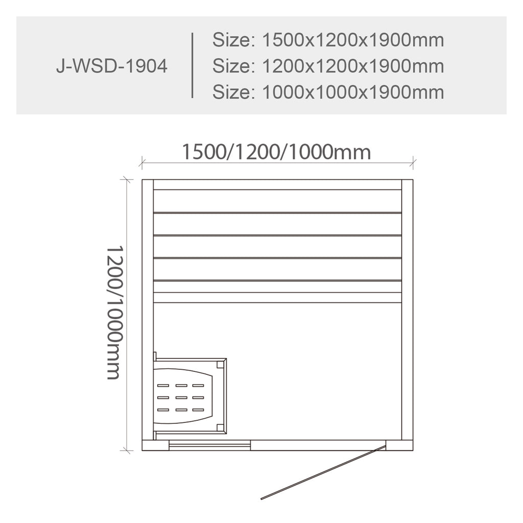 屋内サウナ | 1-2人用 | J-WSD-1904 | Bluetoothスピーカー搭載 | 自宅サウナ