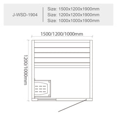 屋内サウナ | 1-2人用 | J-WSD-1904 | Bluetoothスピーカー搭載 | 自宅サウナ