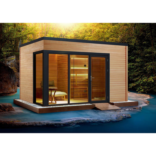 屋外サウナ | サウナ小屋 | J-WSD-LT08 | シャワールーム付 | 4人用 | 自宅サウナ