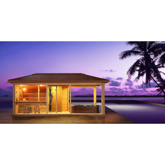 屋外サウナ | ガーデンサウナ | 4人用 | J-WSD-LT09 | シャワー付 | 自宅サウナ