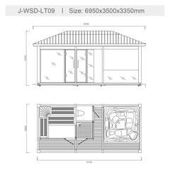 屋外サウナ | ガーデンサウナ | 4人用 | J-WSD-LT09 | シャワー付 | 自宅サウナ