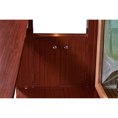 サウナグッズや備品を収納できる便利な棚付き