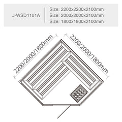 屋内サウナ | 2-4人用 | J-WSD1101A | コーナータイプ | Bluetoothスピーカー搭載 | 自宅サウナ