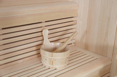 ロウリュ用の柄杓と桶も付属