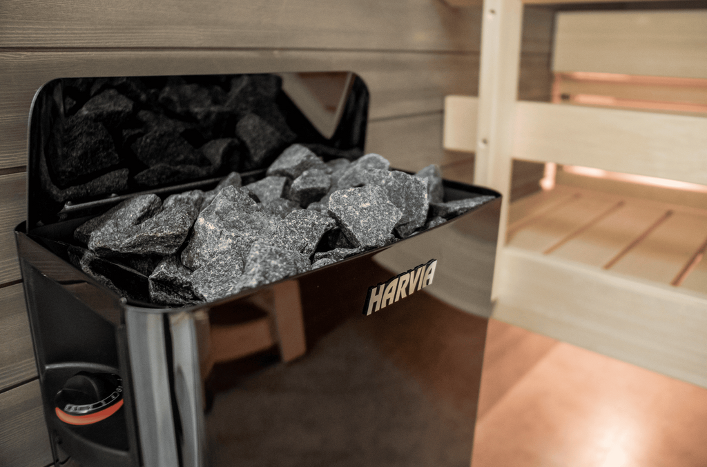 サウナストーン付属で、もちろんロウリュにも対応