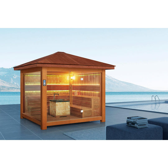 屋外サウナ | ガーデンサウナ | 6-8人用 | J-WSD-1500LT | 自宅サウナ