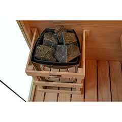 ロウリュにも対応、蒸気で心地の良い汗を流すことができます