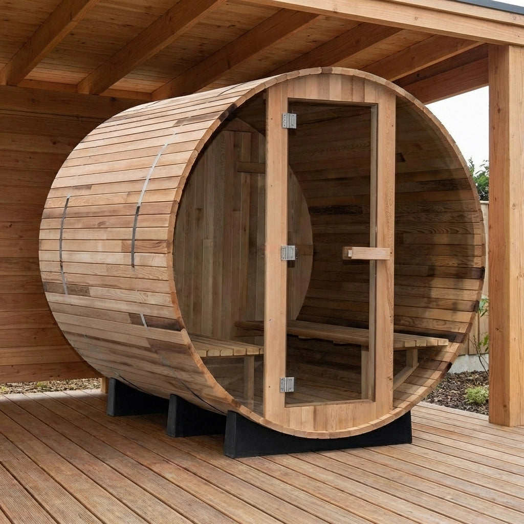 バレルサウナ | 屋外 パノラマ 景観 彩光窓 | IDOG-1824 | 4人用