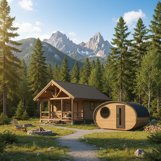 屋外サウナ | 4-6人用 | ホビットミニ195×400 | 前室付き | 自宅サウナ