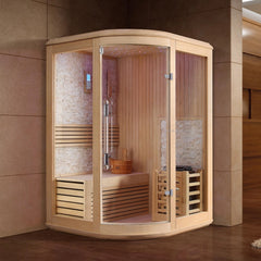 屋内サウナ | 2人用 | J-WSD-1210 | Bluetoothスピーカー搭載 | コーナータイプ | 自宅サウナ