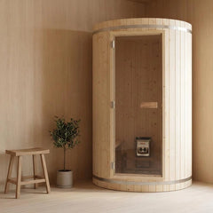 屋内サウナ | コンパクト | 1-2人用 | フィンランド式 | 円柱型 | 自宅サウナ