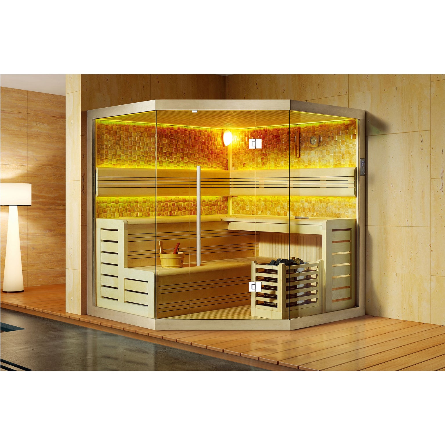 ルームサウナ コーナータイプ 屋内 2～4人用 室内用 ガラスデザイン J-WSD-1101S