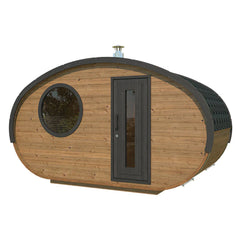 屋外サウナ 前室付き ホビット ミニ 195×400 4～6人用 ロウリュ対応 北欧産木材