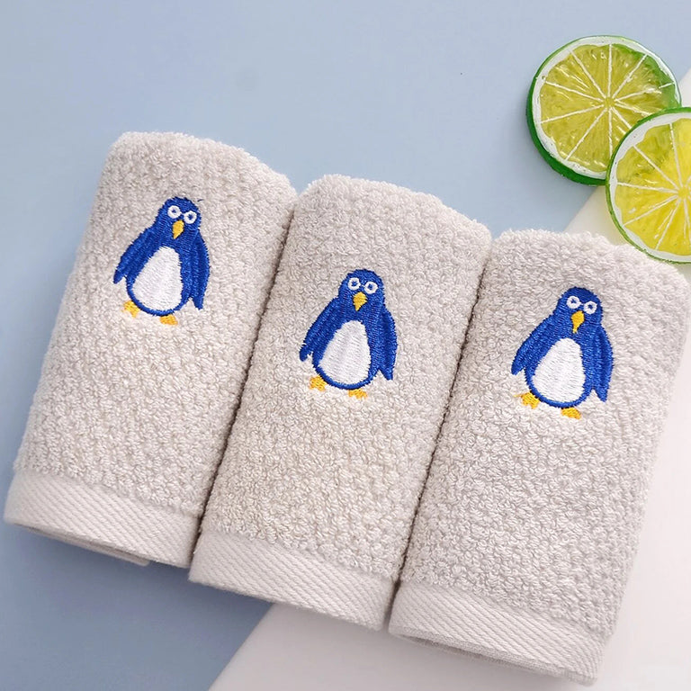 ハンドタオル ペンギン 刺繍