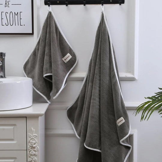 ファブリックデコレーションタオル｜フック付き | ダークグレー