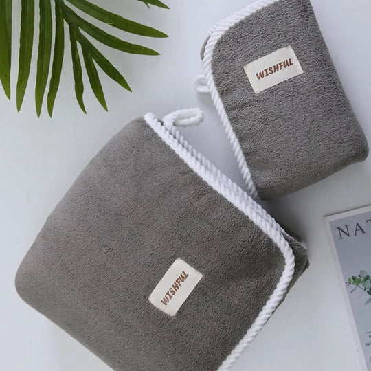 ファブリックデコレーションタオル｜フック付き | ダークグレー