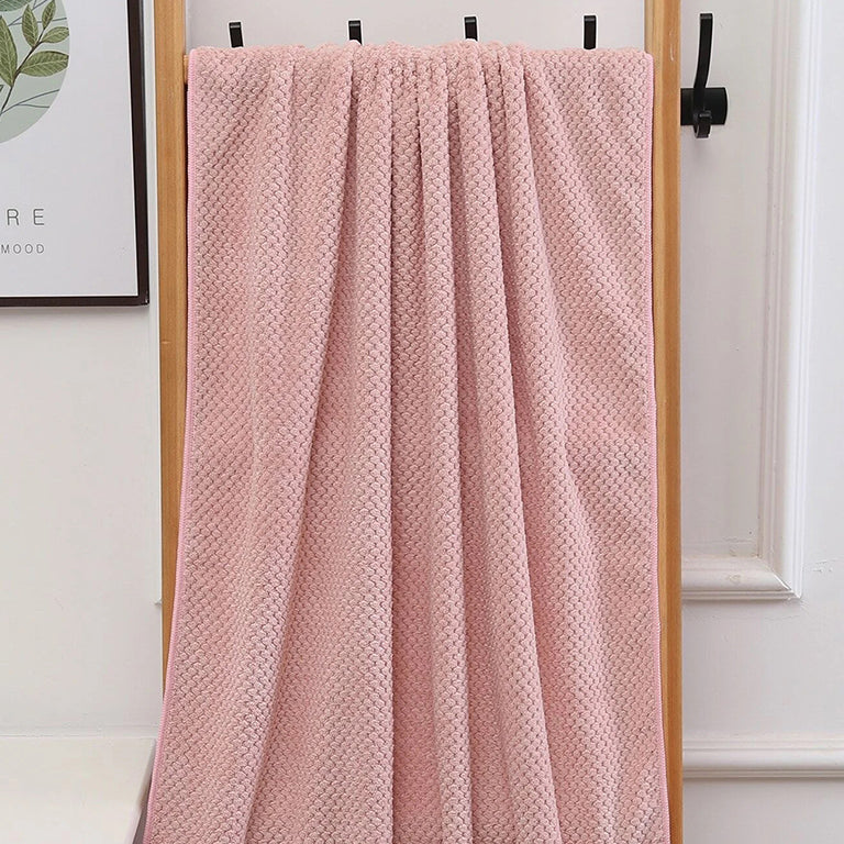 ピンクバスタオル