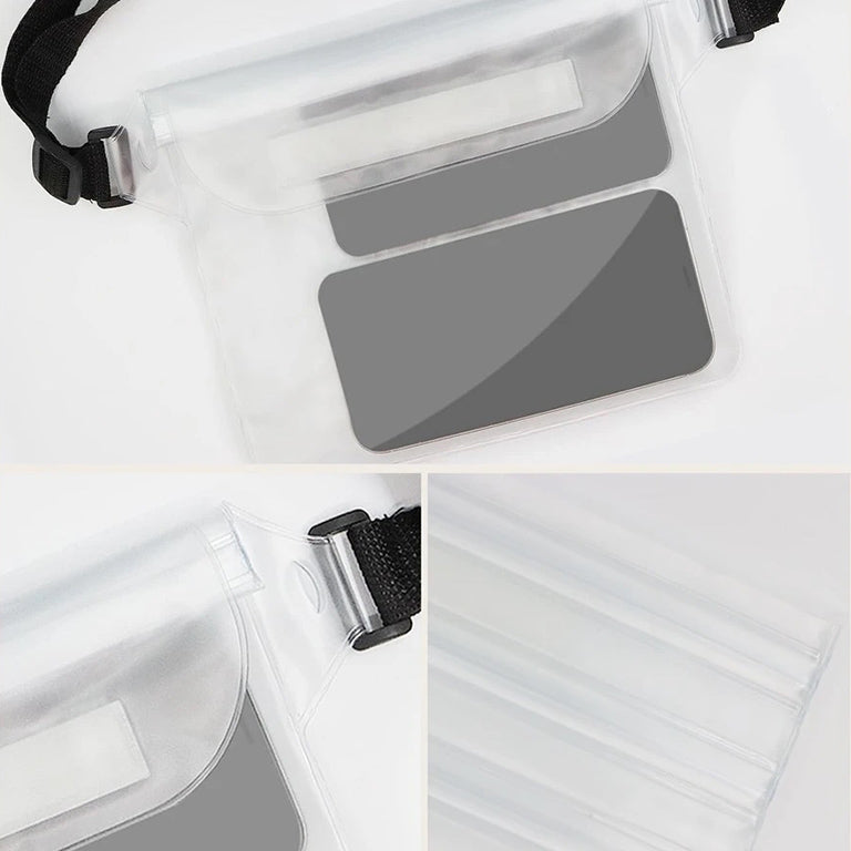 3段階のジップでしっかり中のスマホを保護